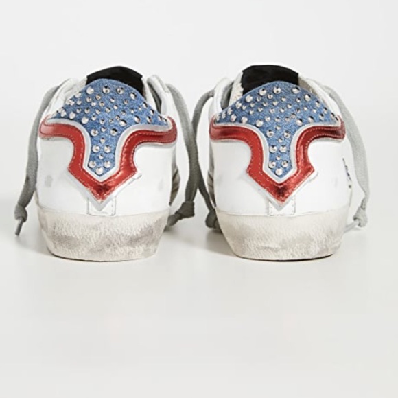 GGDB Golden Goose Superstars 38 Sneakers Red White Blue - Picture 4 of 12